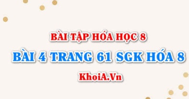 Bài 4 trang 61 SGK Hóa 8: Phản ứng hóa học, phương trình hóa học, định luật bảo toàn khối lượng